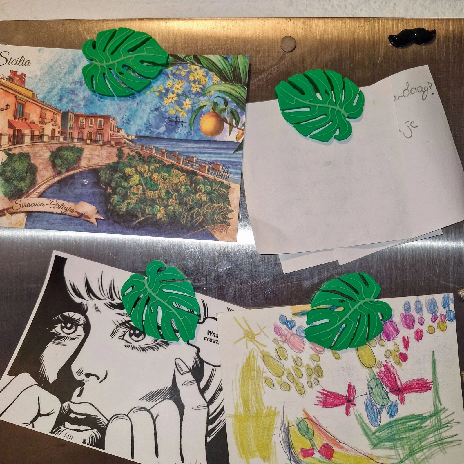 Monstera blad magneten